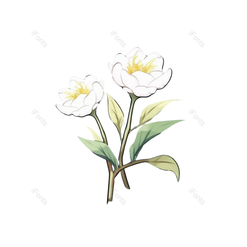 蓝色背景图片,白色的花元素,灰色背景PNG,植物免抠素材